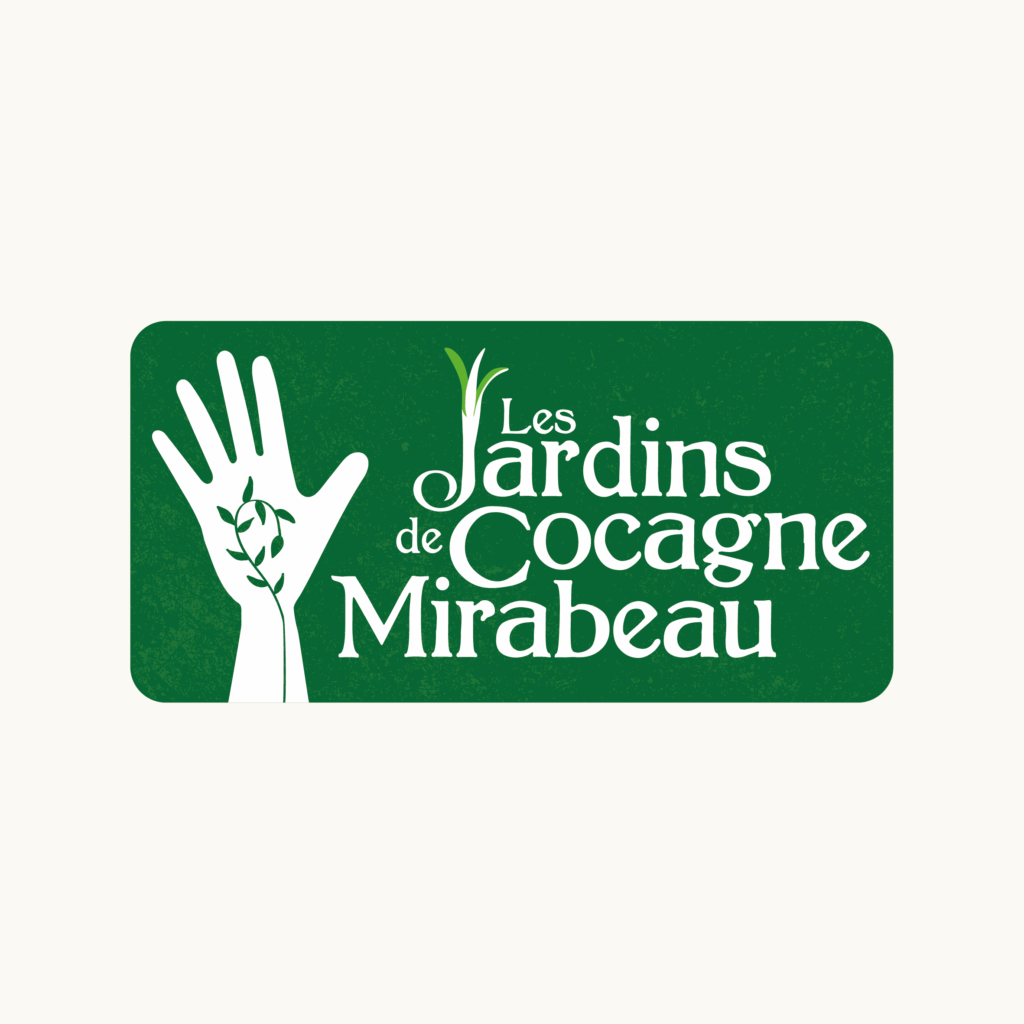 Logo Les Jardins de Cocagne Mirabeau, Paniers bio et solidaire, Sud de la France Fabrègues ELUNIA GRAPHISTE FREELANCE