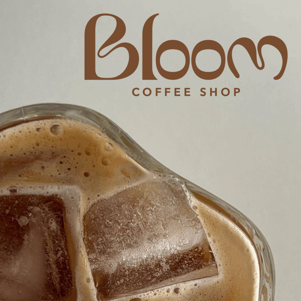 Logo Bloom café coffee bordeaux fun boisson ELUNIA GRAPHISTE FREELANCE